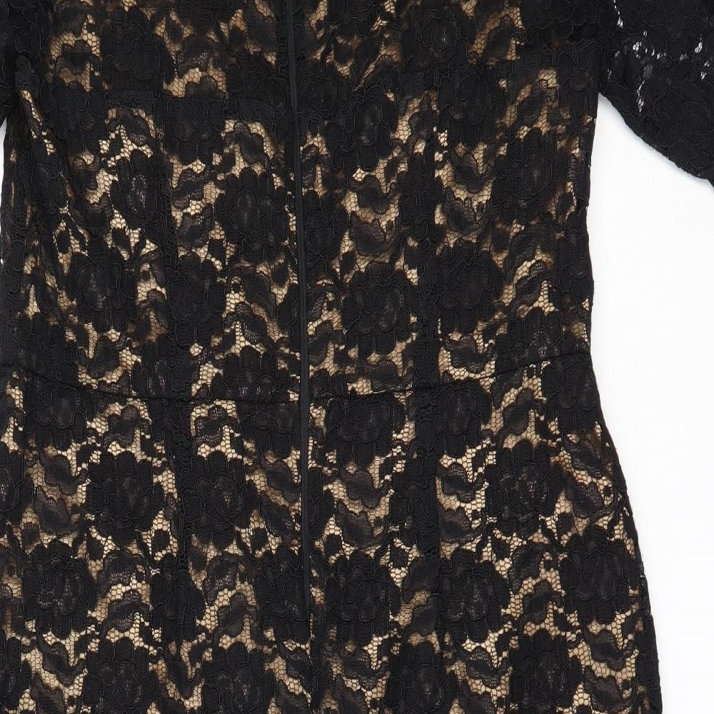 Preworn Womens Black Polyamide Shift Size 14 V-Neck