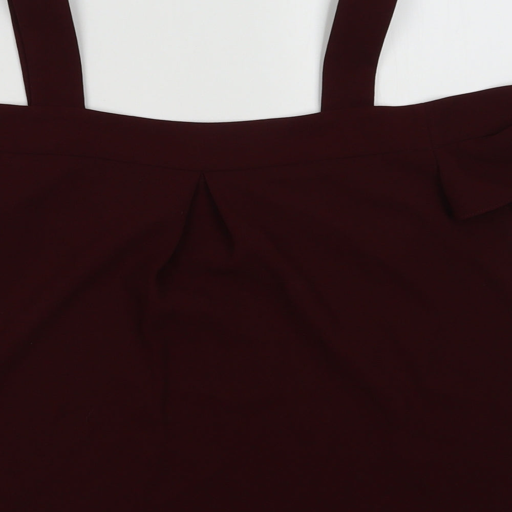 Topshop Womens Purple Polyester Basic Tank Size 10 V-Neck - cold shoudler