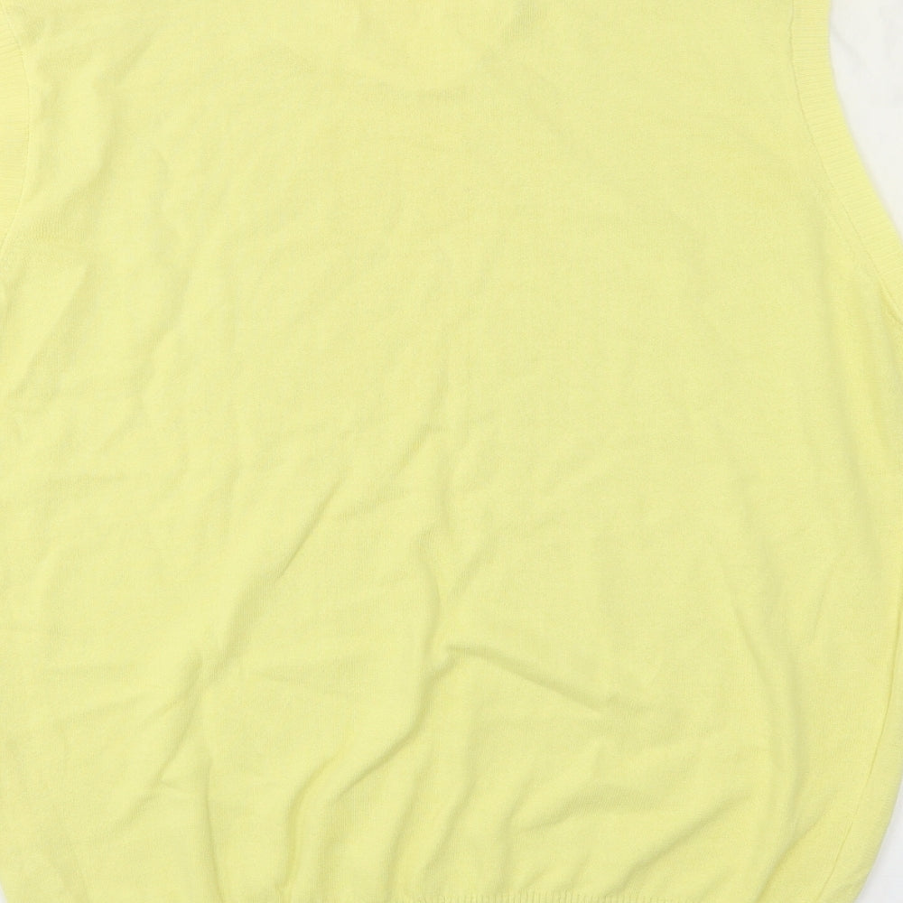 Daniele Fiesoli Womens Yellow Crew Neck Cotton Pullover Jumper Size L