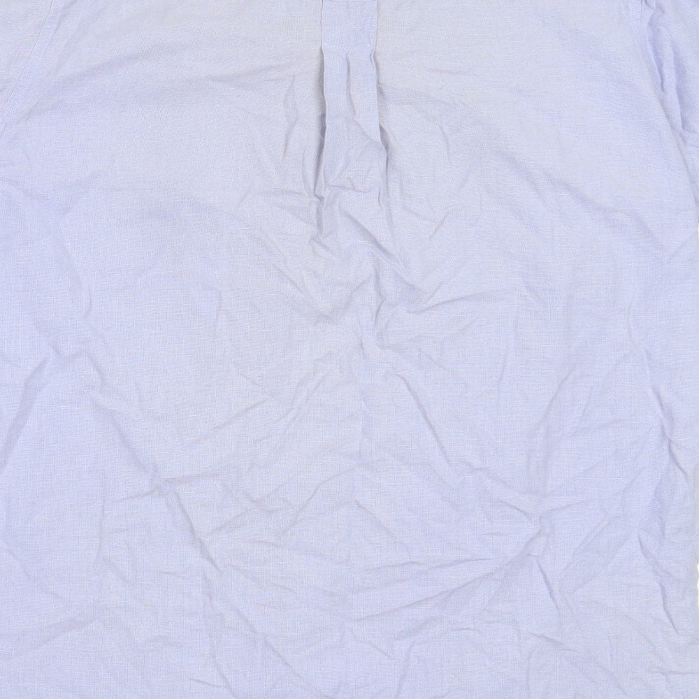 HARBOUR BAY Mens Blue Cotton Button-Up Size M Collared