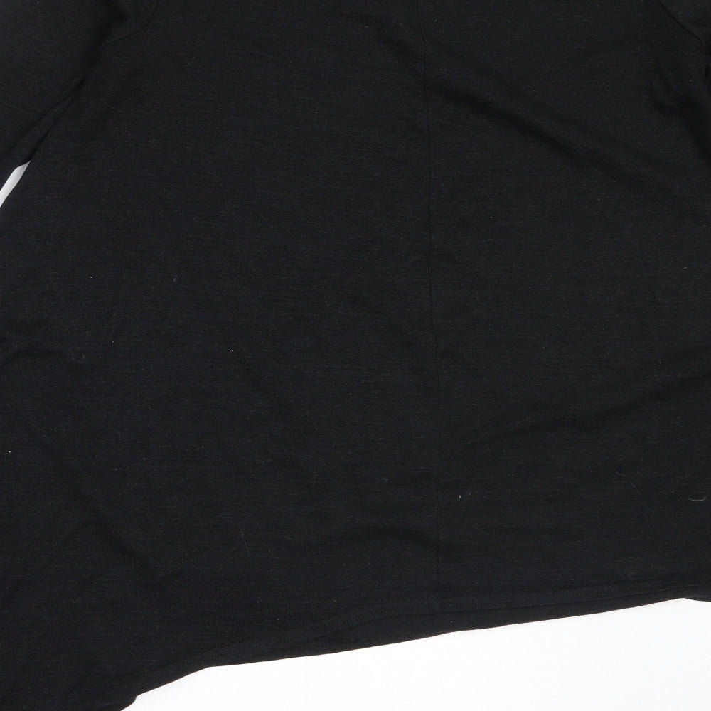 Select Womens Black Round Neck Polyester Pullover Jumper Size 16