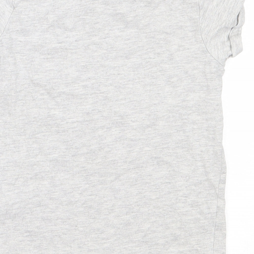 NEXT Girls Grey Cotton Basic T-Shirt Size 4 Years Round Neck