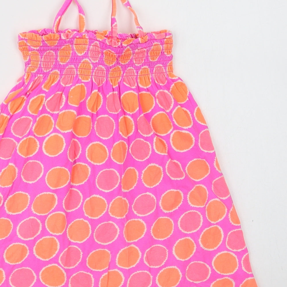 Gap Girls Pink Geometric Cotton A-Line Size 3 Years Square Neck