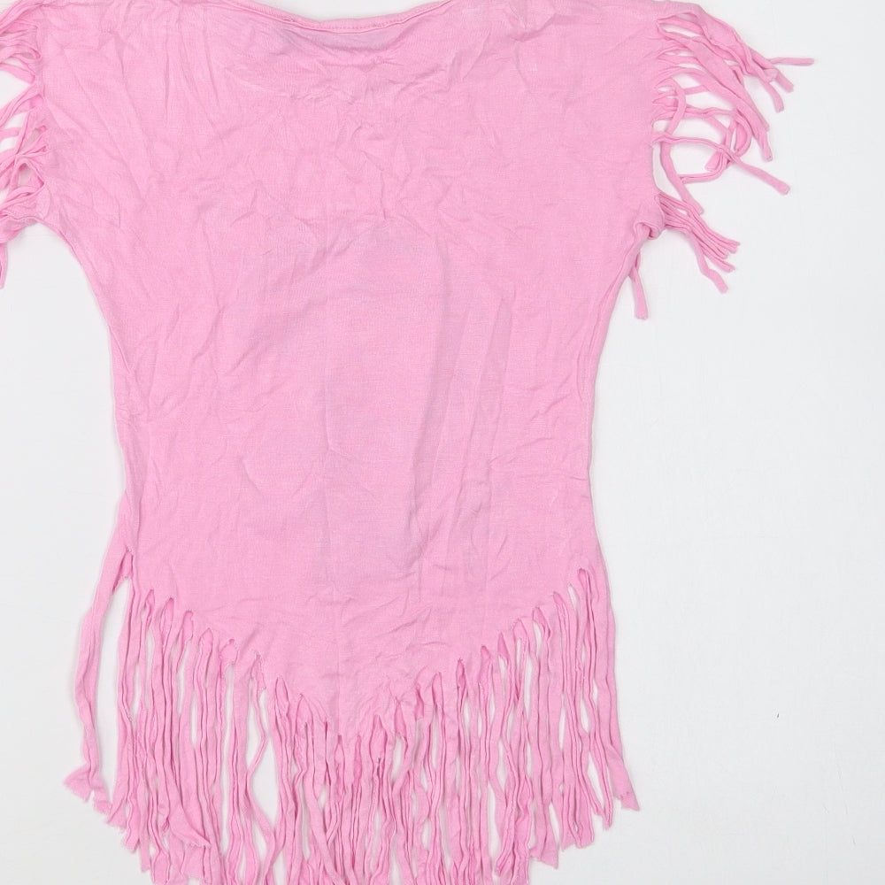 Hello Kitty Girls Pink Cotton Basic Blouse Size 2 Years Crew Neck