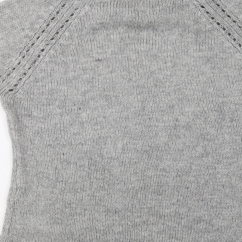 George Womens Grey Roll Neck Acrylic Tunic Jumper Size 14