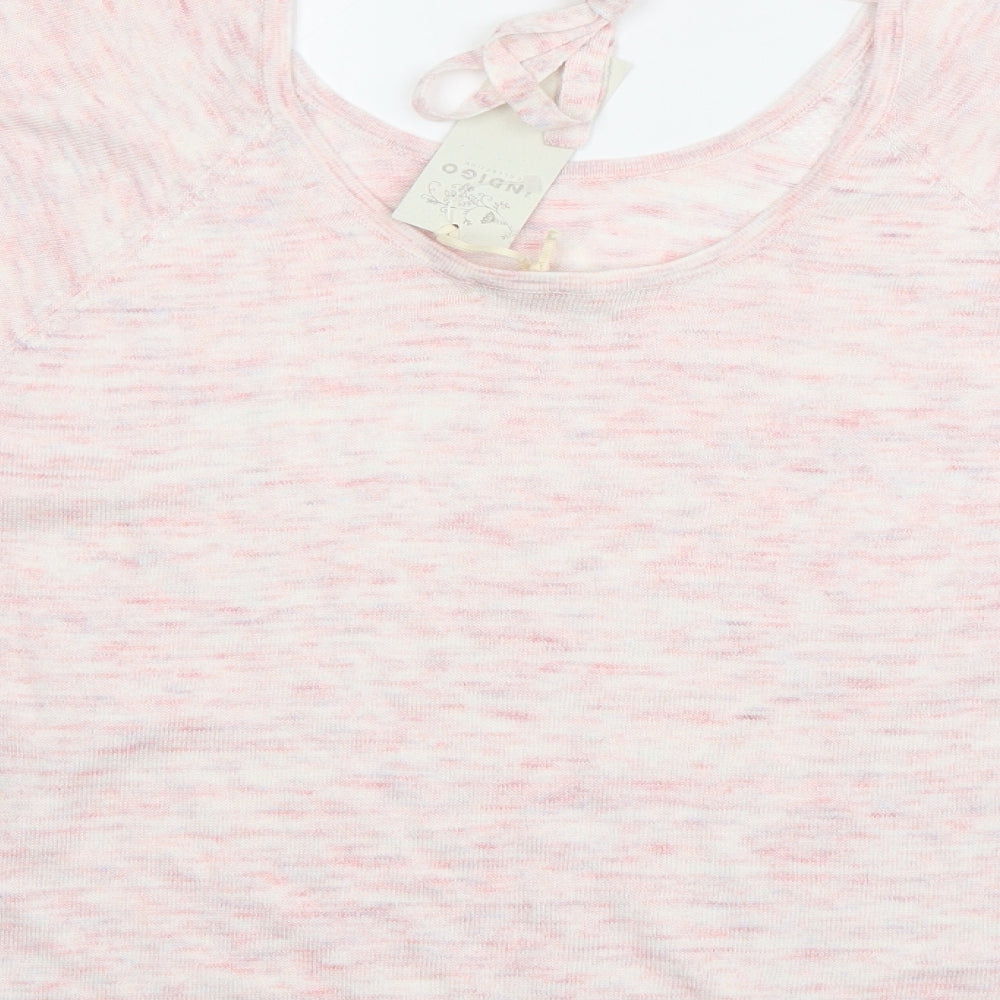 Marks & Spencer Womens Pink Scoop Neck Acrylic Pullover Jumper Size 12