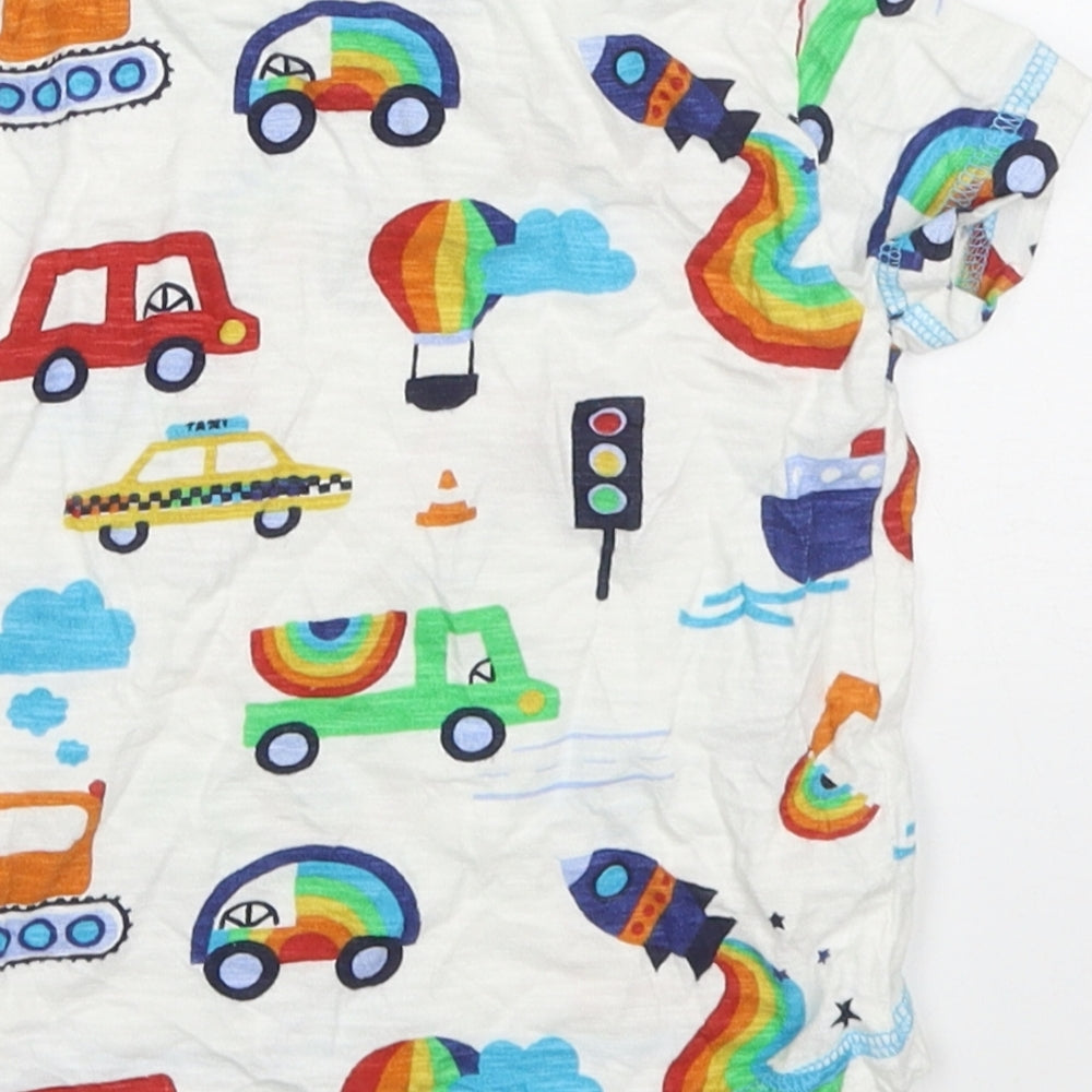 NEXT Baby Multicoloured Cotton Basic T-Shirt Size 3-6 Months Crew Neck Pullover - Trucks