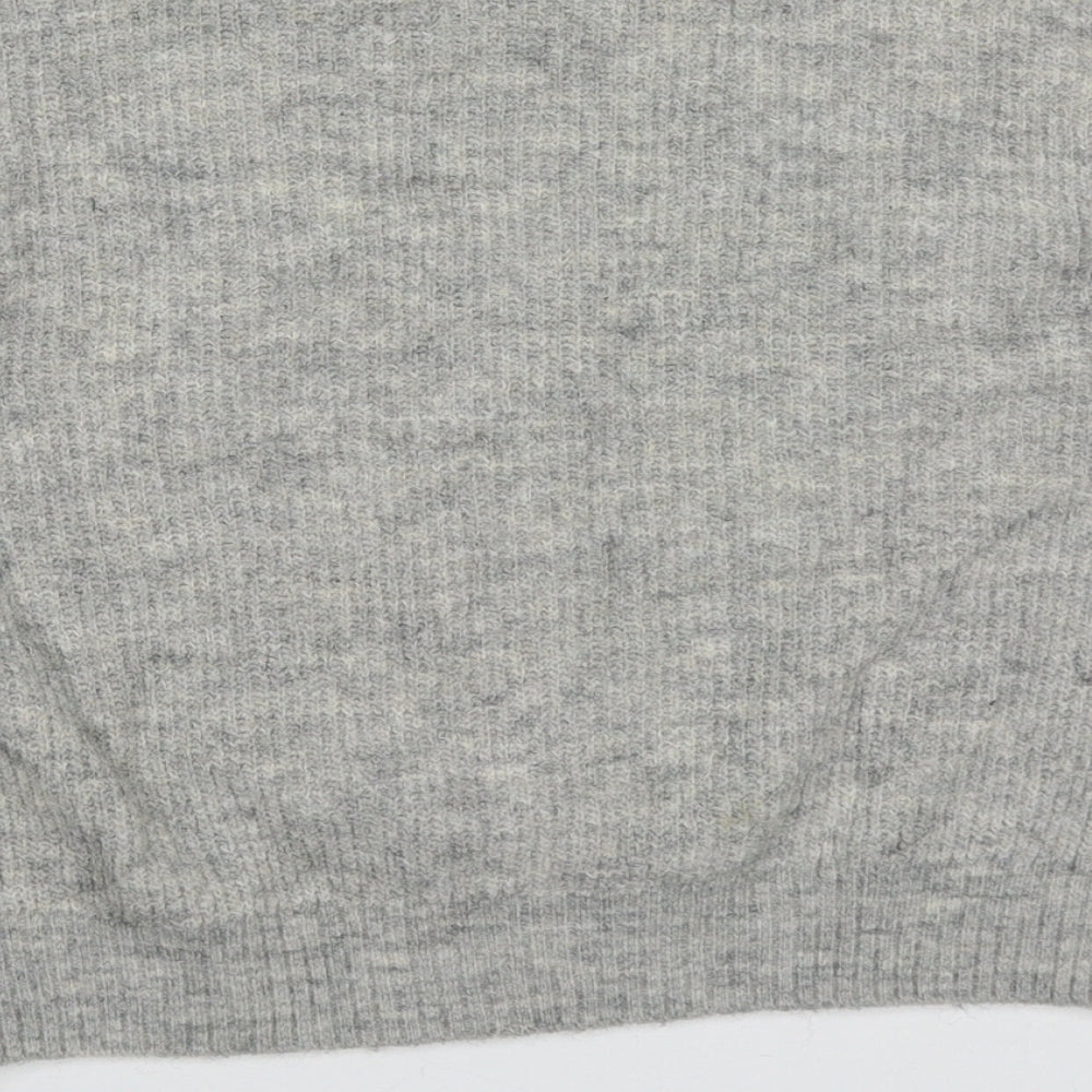 H&M Womens Grey Round Neck Acrylic Pullover Jumper Size XS