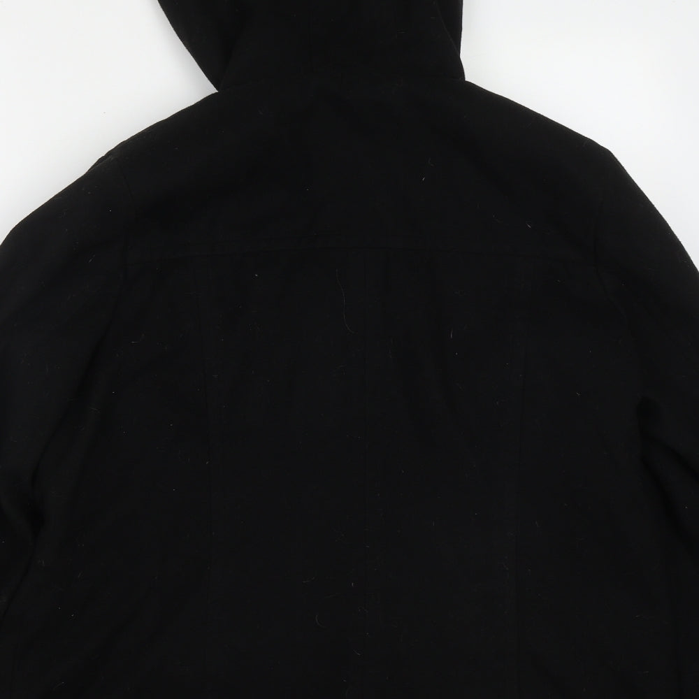 Wardrobe Essentials Womens Black Pea Coat Coat Size 8 Button