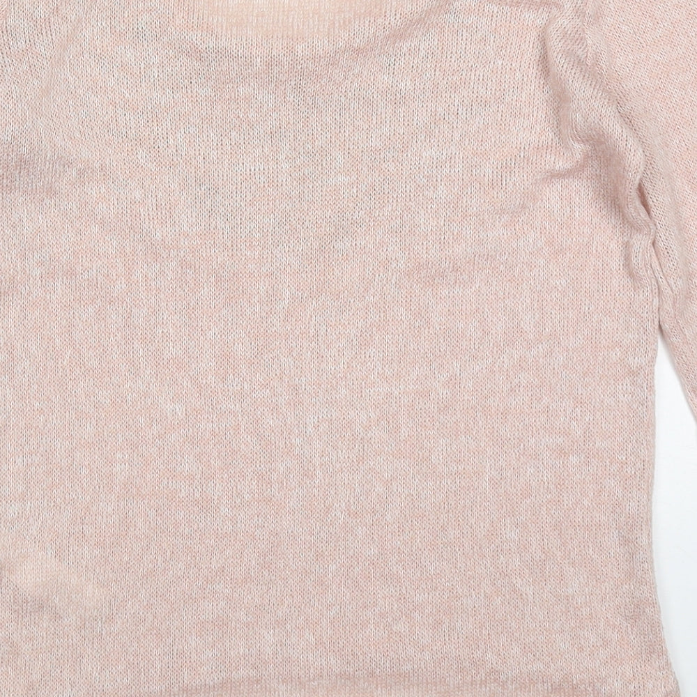New Look Womens Pink Round Neck Viscose Pullover Jumper Size 8