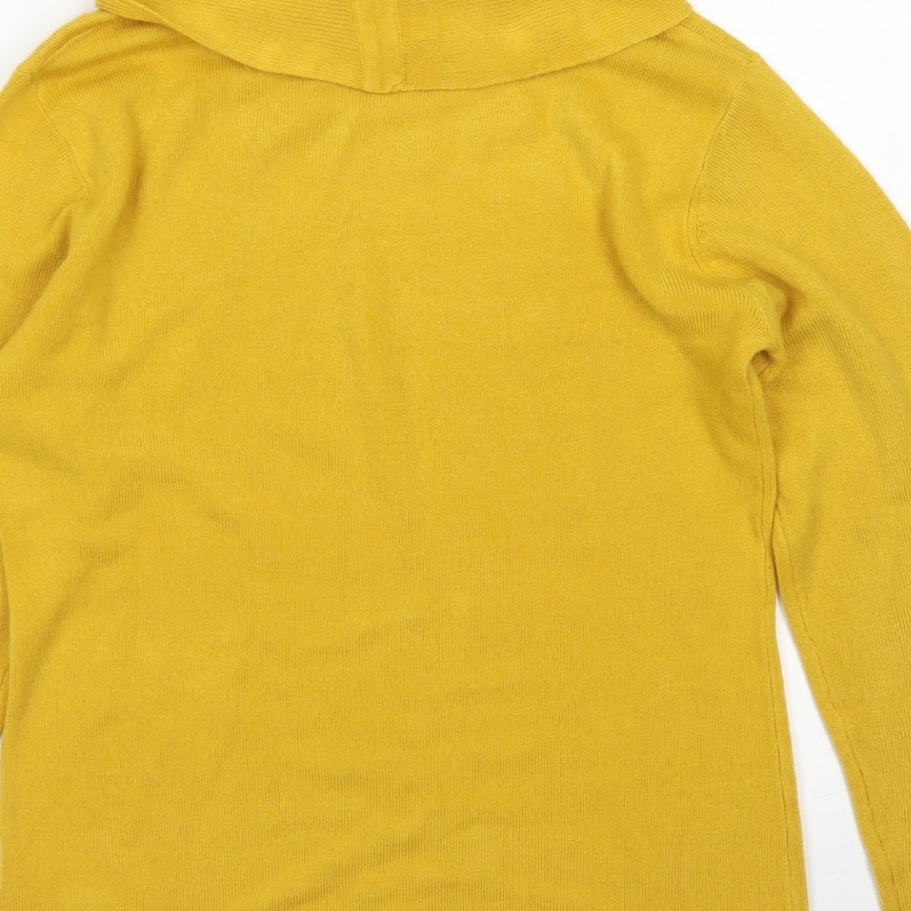Emreco Womens Yellow Roll Neck Acrylic Pullover Jumper Size 10