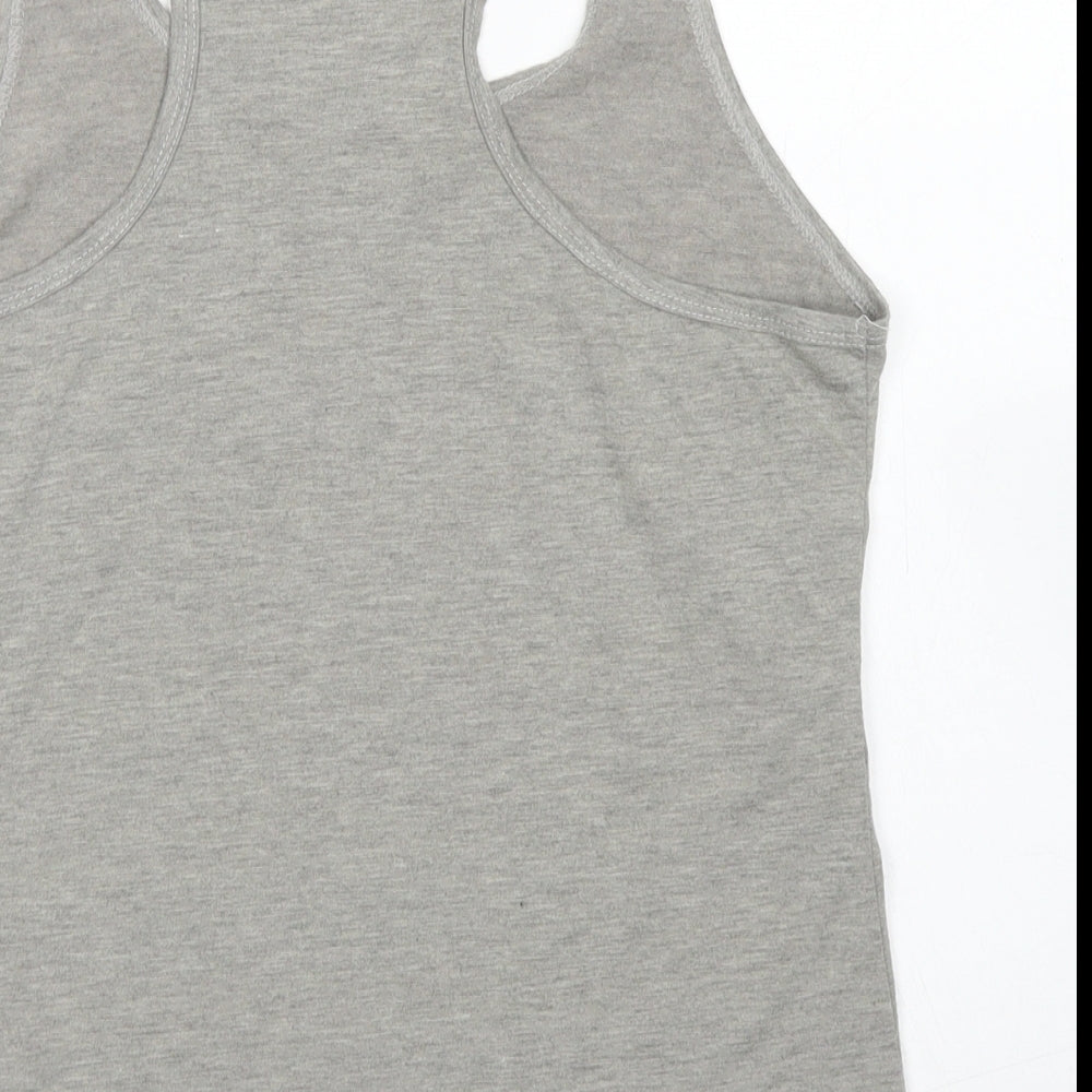 MPH Womens Grey Polyester Basic Tank Size S Scoop Neck
