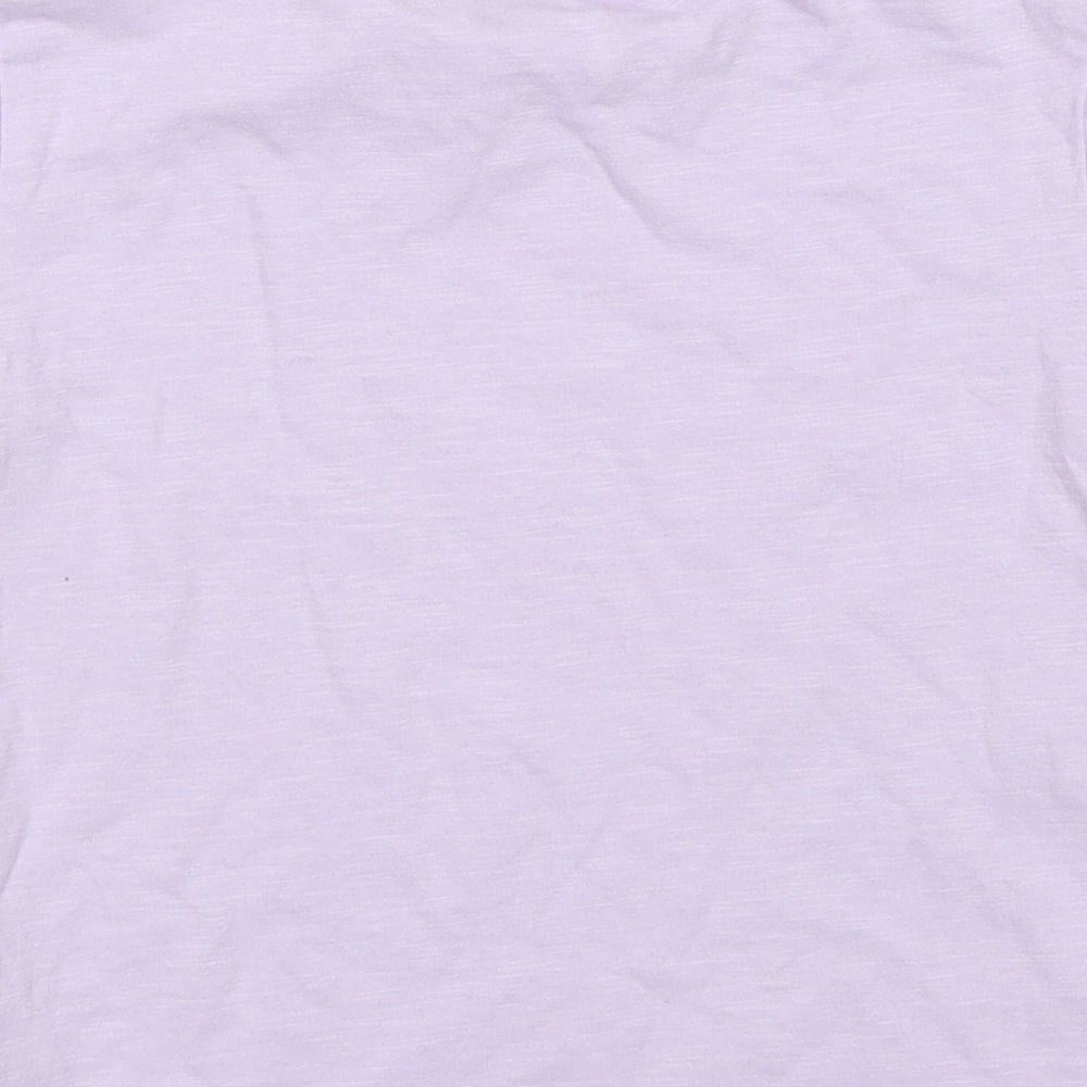 NEXT Girls Purple Cotton Basic T-Shirt Size 4 Years Crew Neck