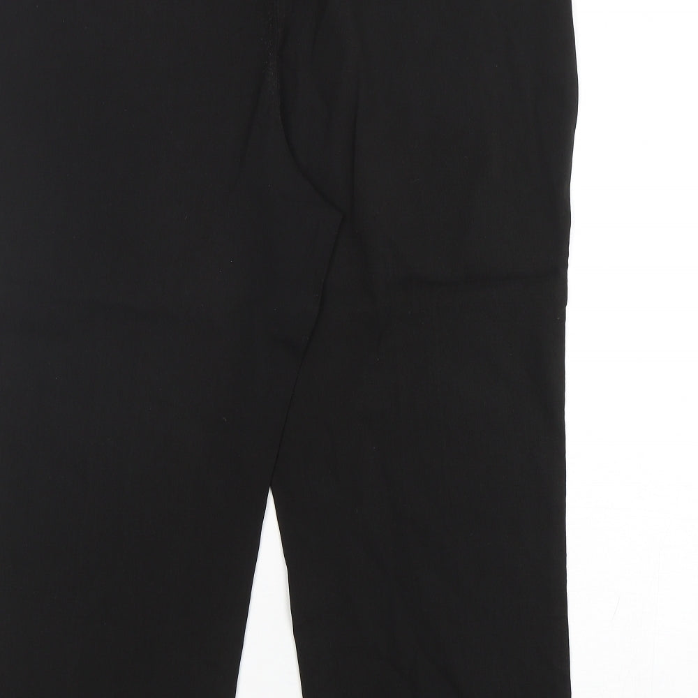For Women Womens Black Polyester Cropped Trousers Size 18 L22 in Regular