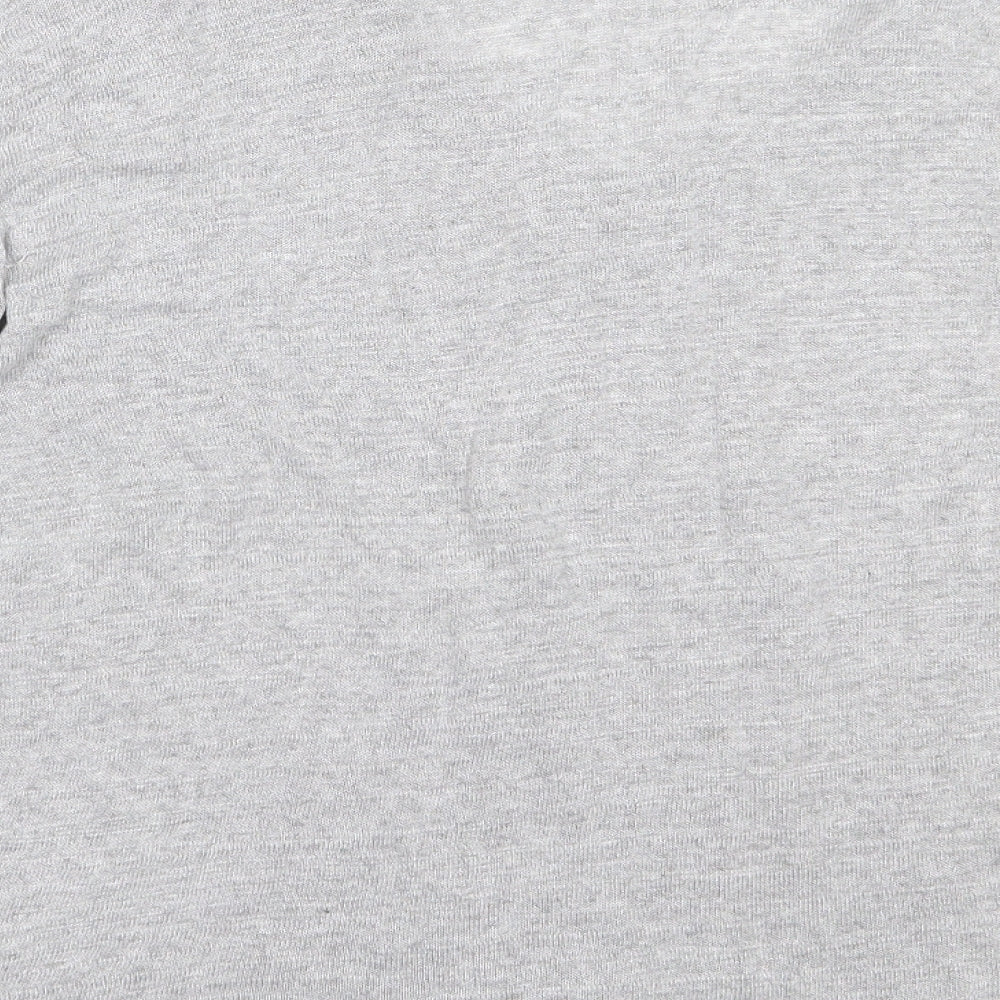 Stradivarius Womens Grey V-Neck Acrylic Pullover Jumper Size M