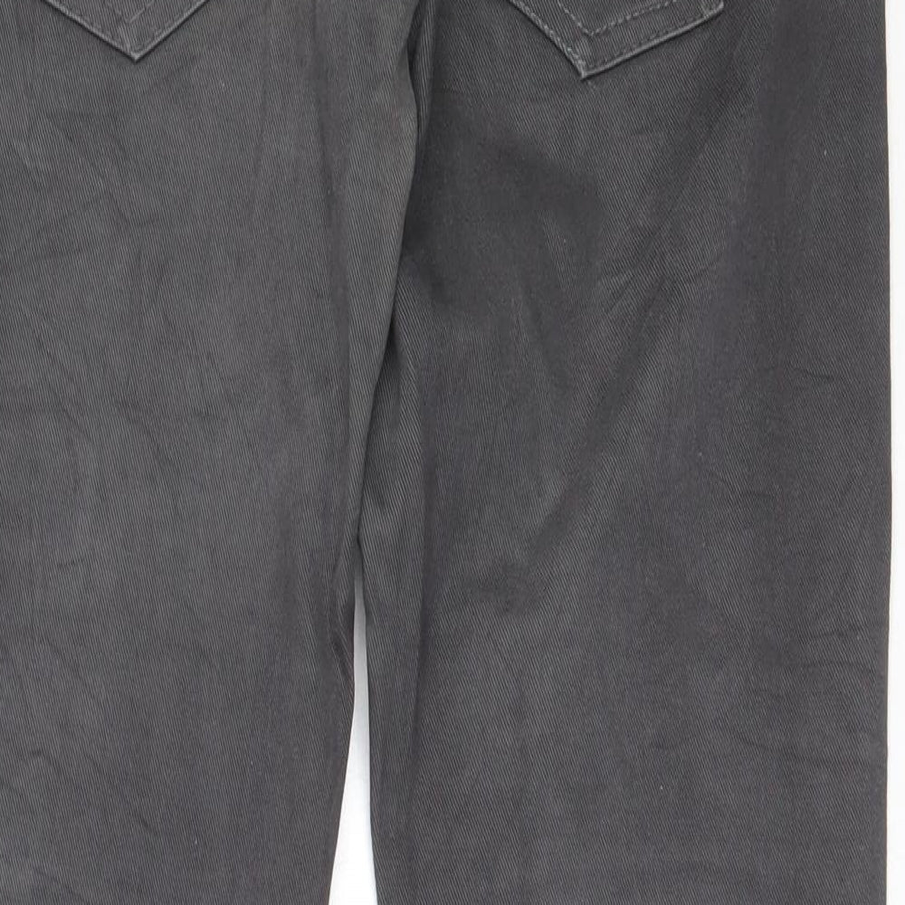 Preworn Womens Grey Cotton Trousers Size M L28 in Regular