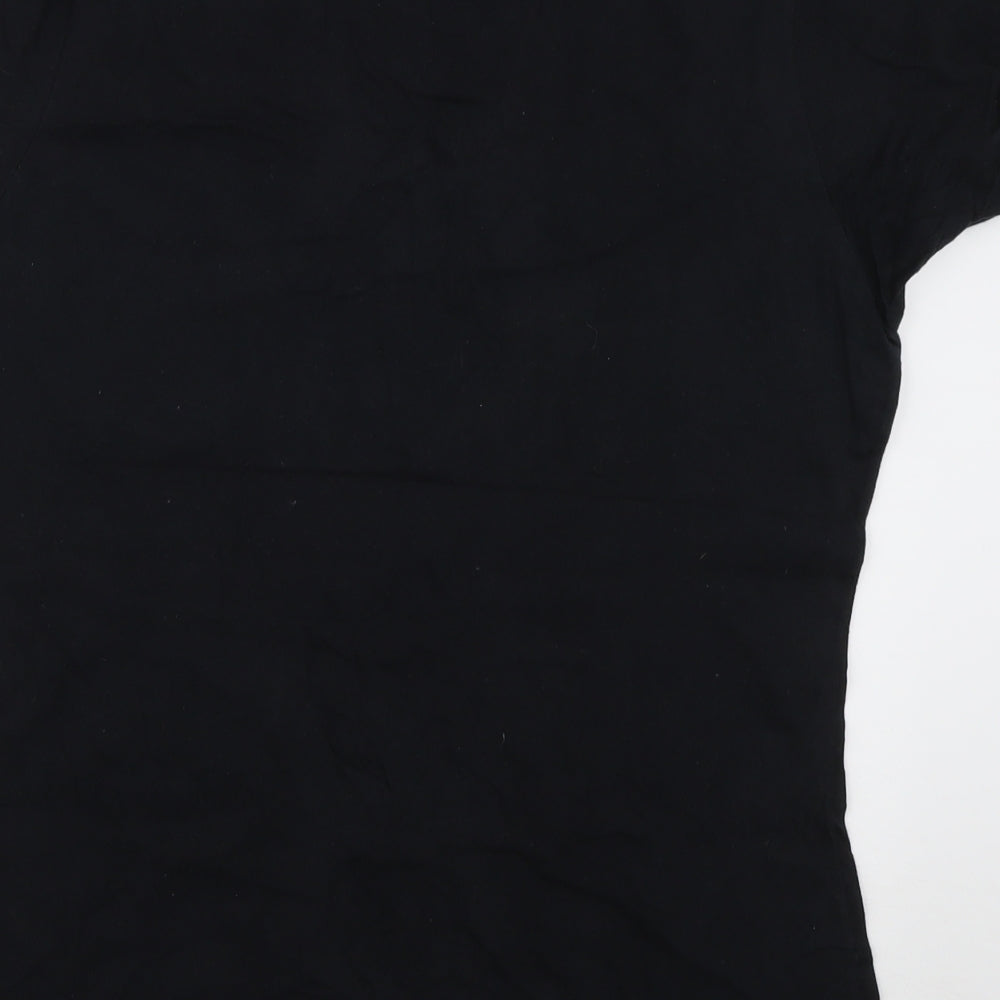 Port & Company Womens Black Cotton Basic T-Shirt Size M Crew Neck - made in 1991
