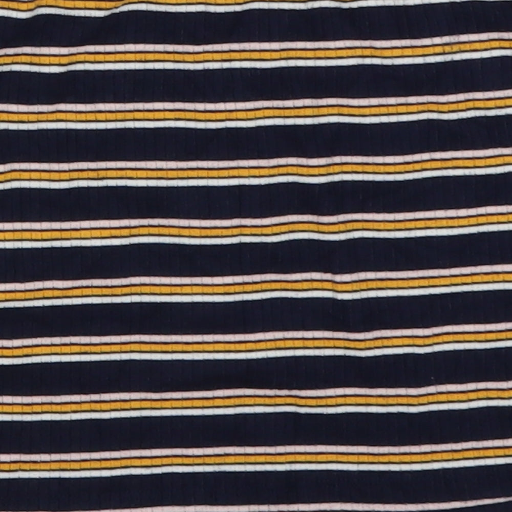 New Look Womens Blue Striped Polyester Tunic Tank Size 12 One Shoulder