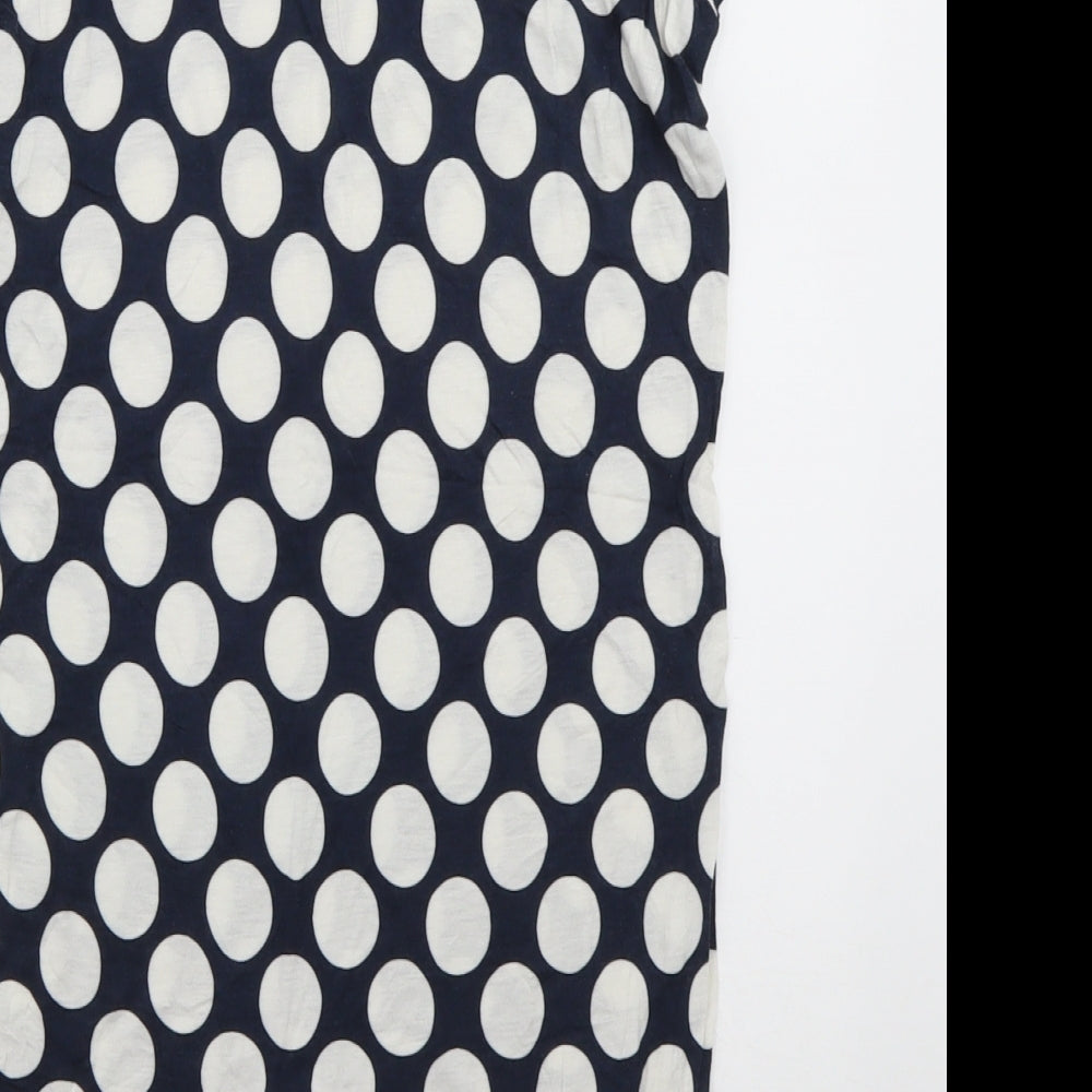NEXT Womens Blue Polka Dot Viscose T-Shirt Dress Size 10 Crew Neck Pullover