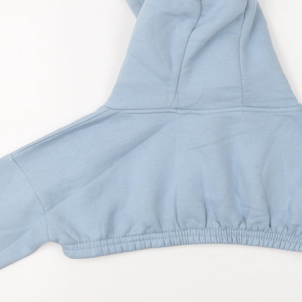 Holyfield Girls Blue Cotton Pullover Hoodie Size 8-9 Years - Cropped