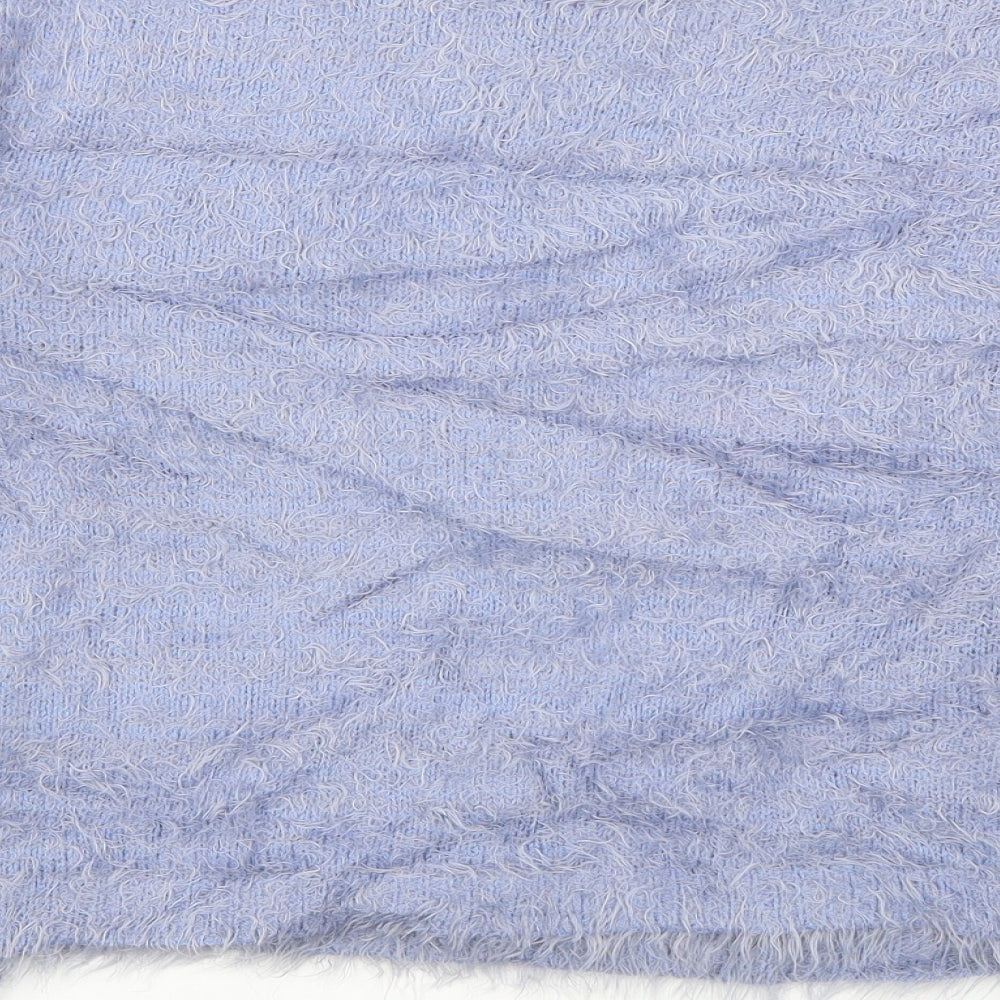 Peacocks Womens Blue Boat Neck Nylon Pullover Jumper Size L