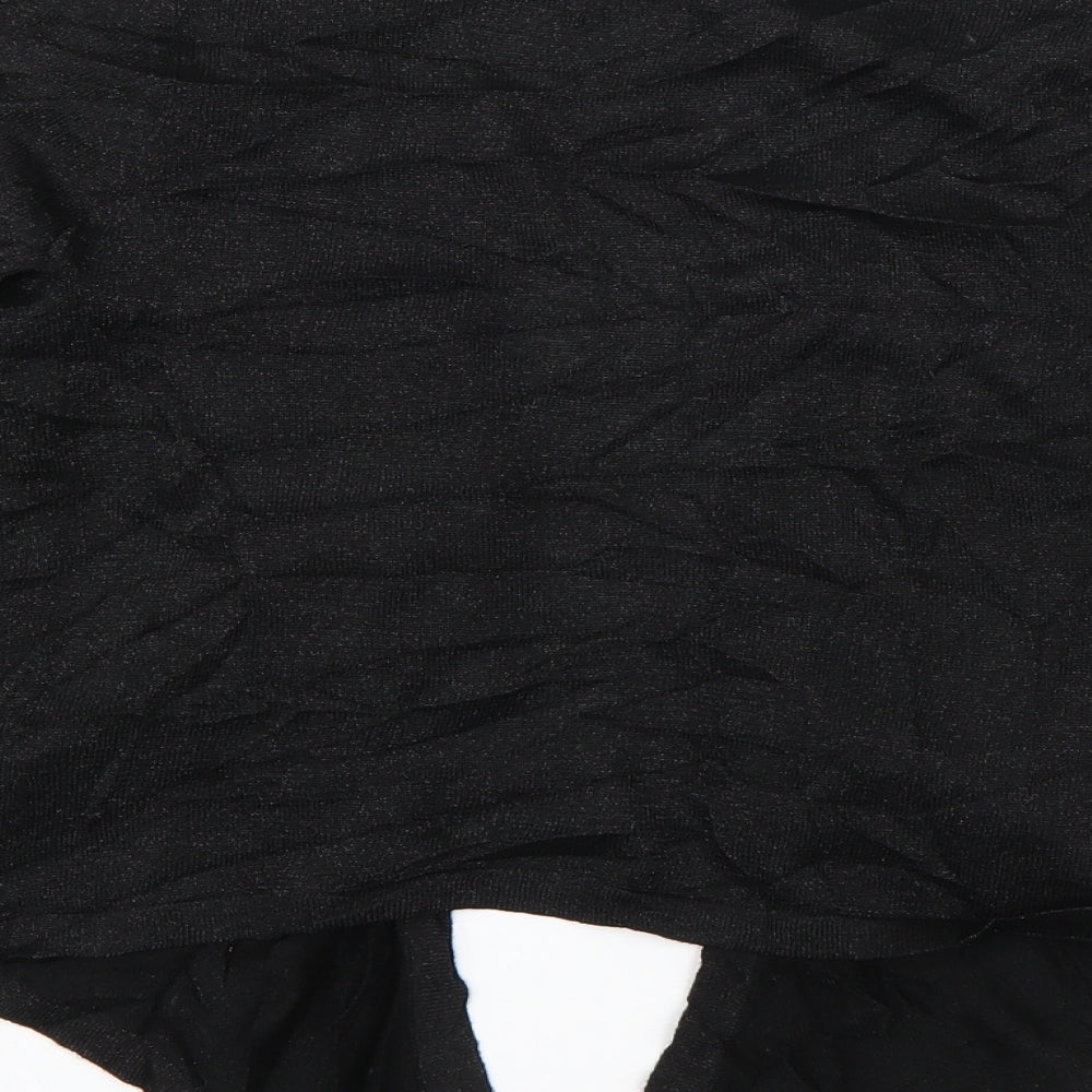 M&Co Womens Black V-Neck Viscose Cardigan Jumper Size 12
