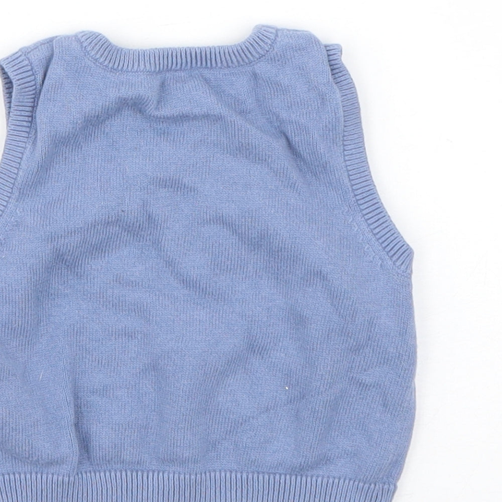 Mothercare Boys Blue Cotton Pullover Jumper Size 0-3 Months Pullover