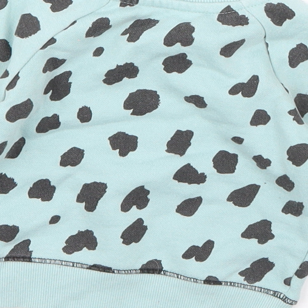 Primark Girls Blue Geometric Cotton Pullover Jumper Size 3-6 Months Pullover