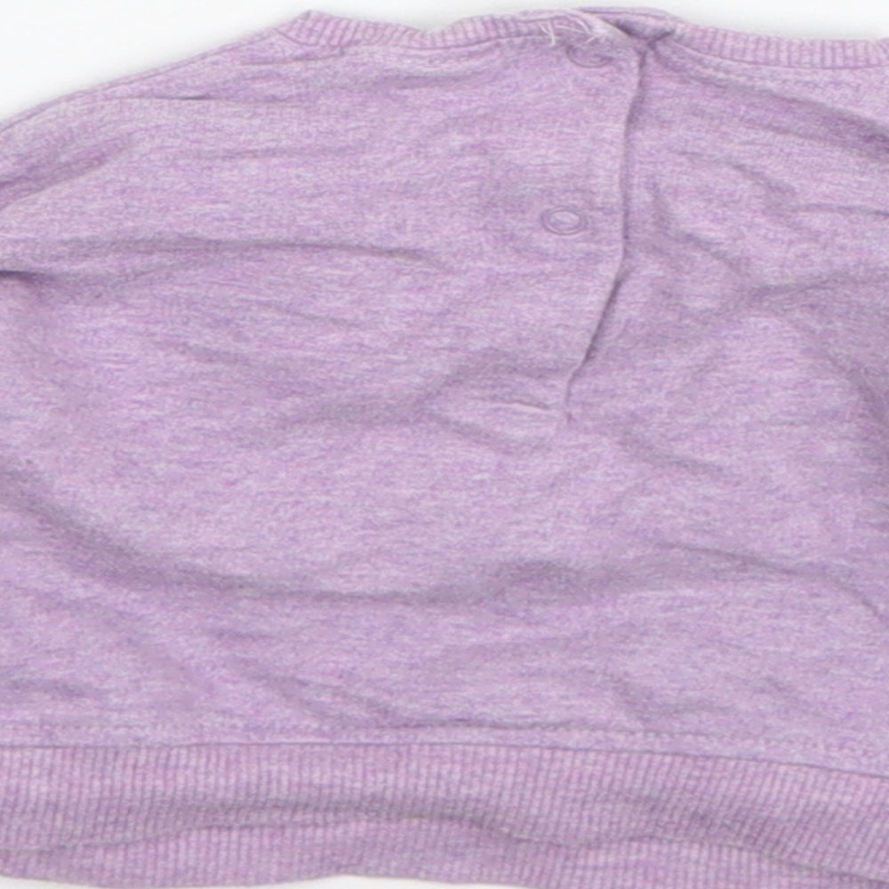 NEXT Girls Purple Cotton Pullover Jumper Size 0-3 Months Pullover - Mouse