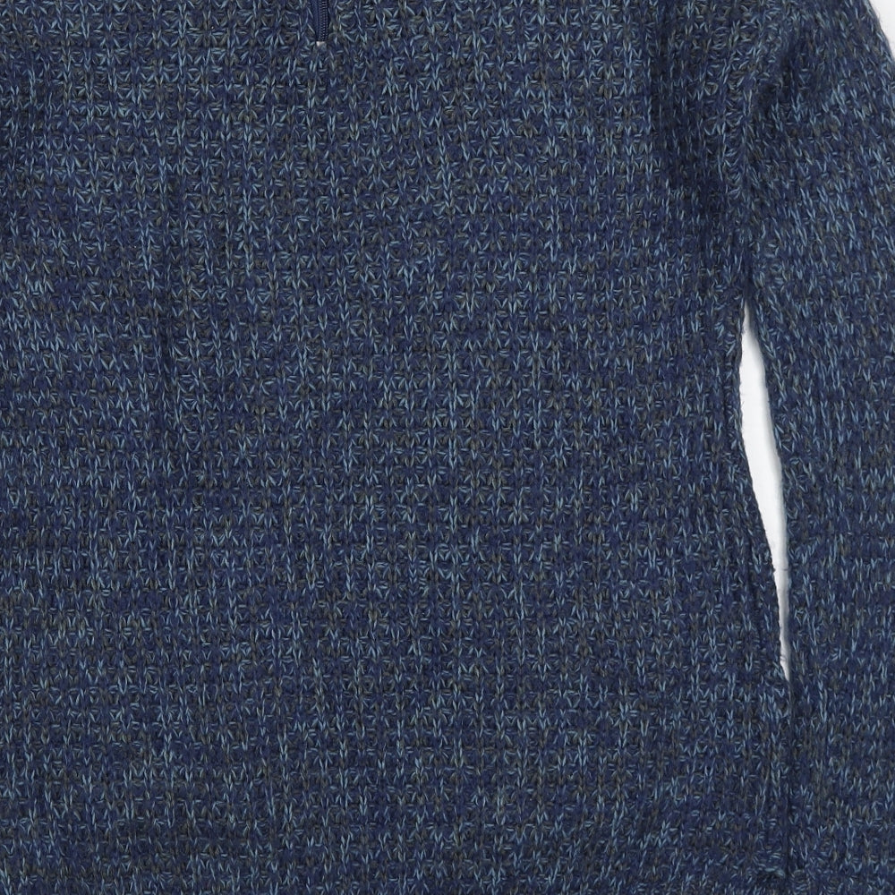 Vintage Couture Womens Blue Round Neck Acrylic Pullover Jumper Size 14