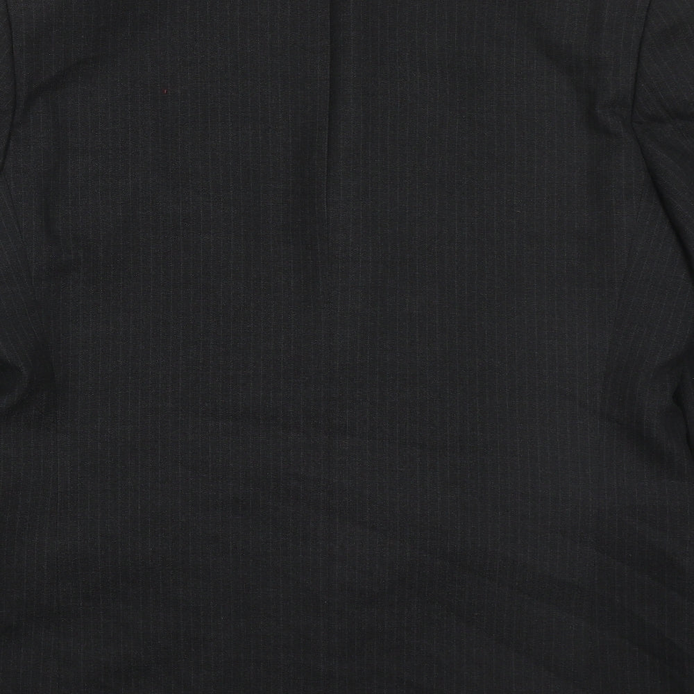 C&A Mens Grey Striped Polyester Jacket Suit Jacket Size 42