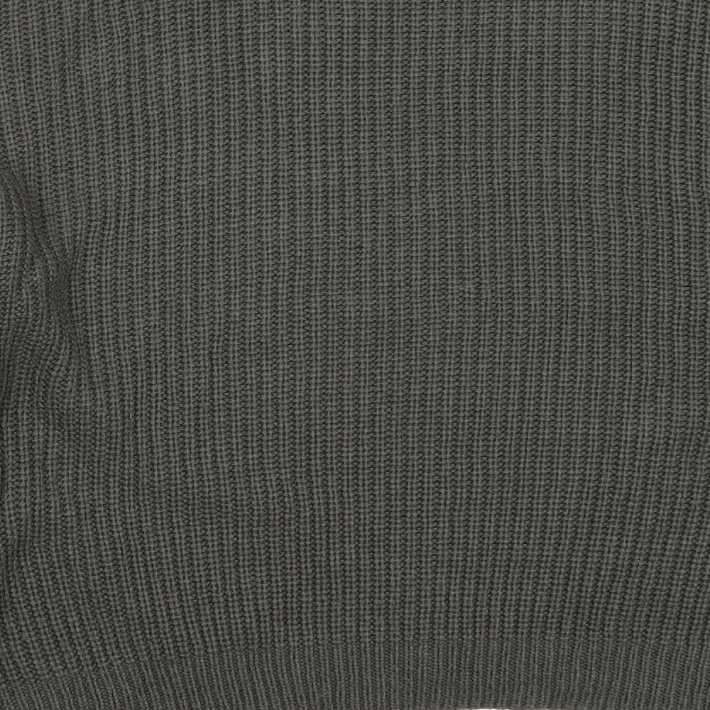 New Look Womens Green Round Neck Acrylic Pullover Jumper Size L