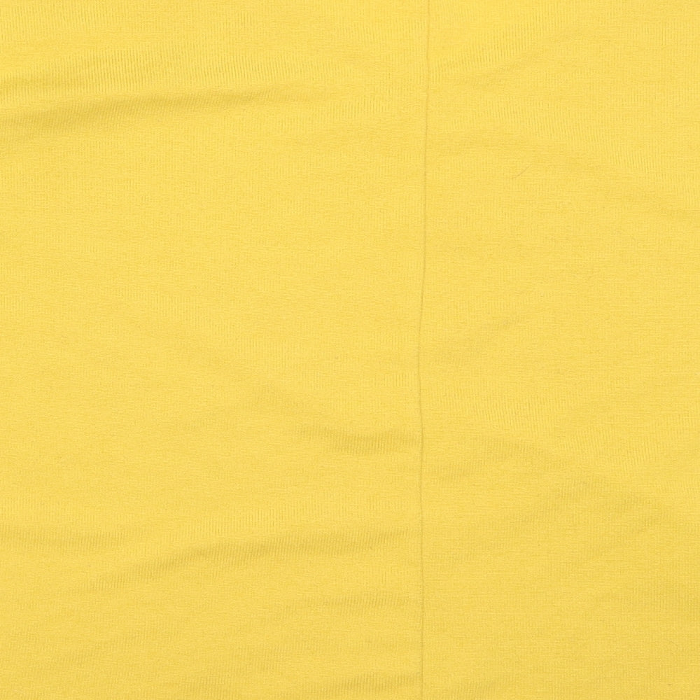 New Look Womens Yellow V-Neck Polyester Pullover Jumper Size L