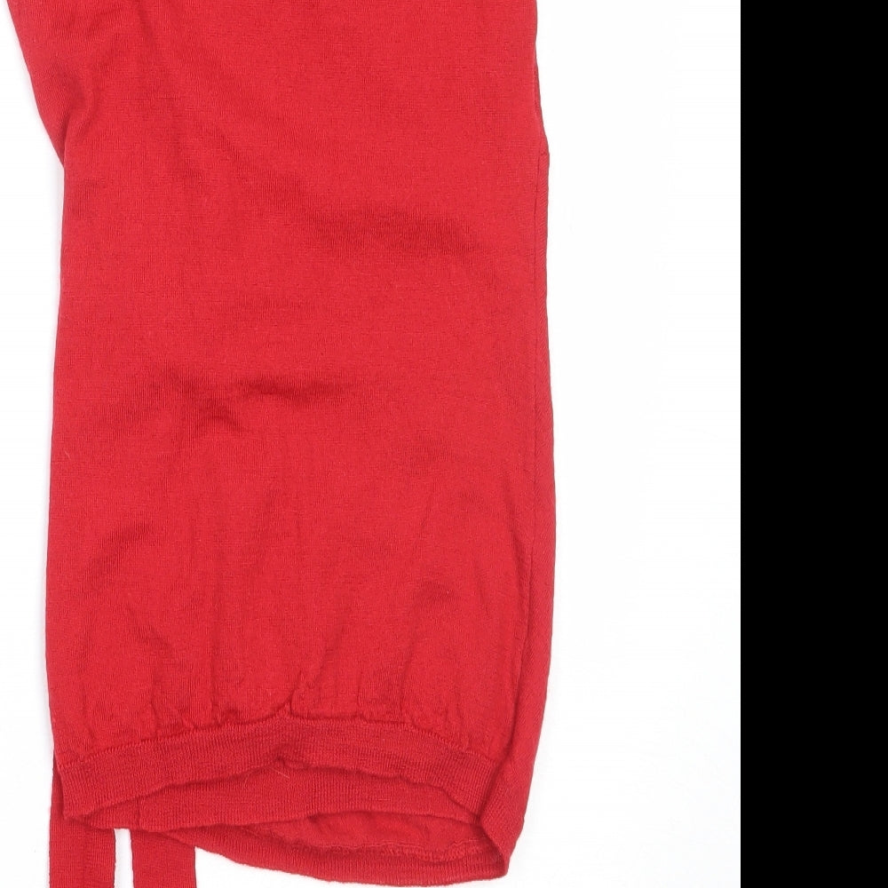 Phase Eight Womens Red Round Neck Acrylic Pullover Jumper Size 8