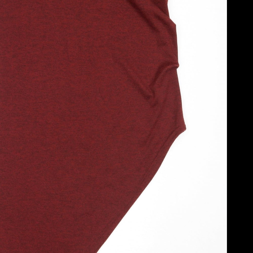 QED London Womens Red Polyester Basic T-Shirt Size 12 Round Neck