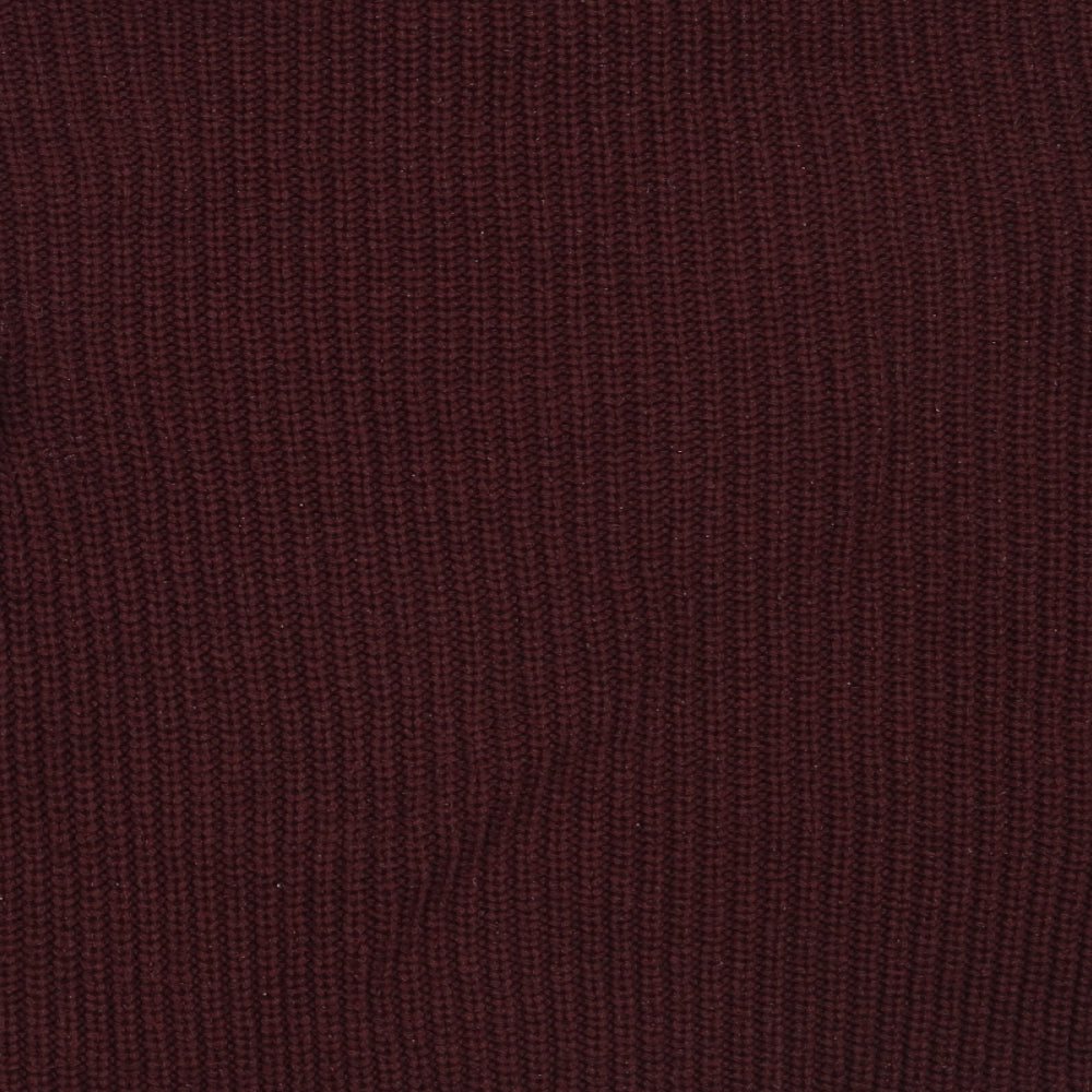 New Look Womens Red Round Neck Acrylic Pullover Jumper Size S