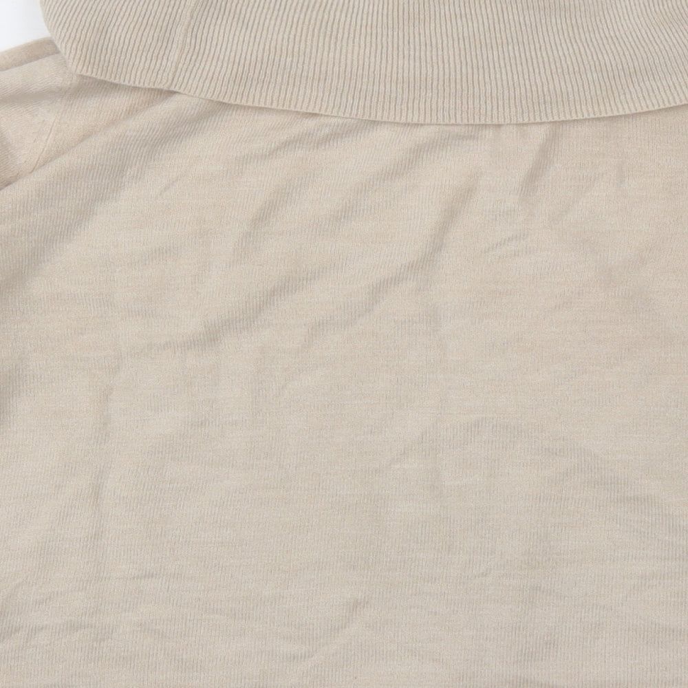 Marks and Spencer Womens White Roll Neck Acrylic Pullover Jumper Size 18