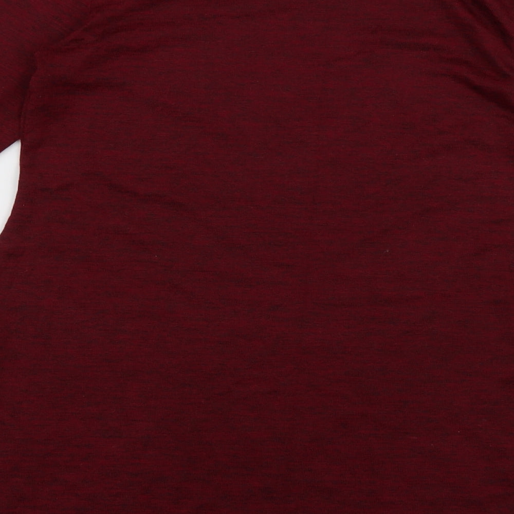 Boohoo Womens Red Polyester Pullover Sweatshirt Size 14 Pullover