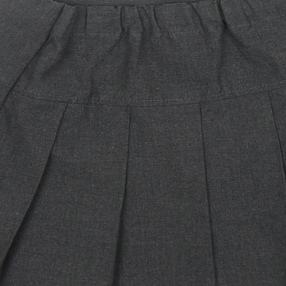 Marks & Spencer Girls Grey Polyester Pleated Skirt Size 3-4 Years Regular