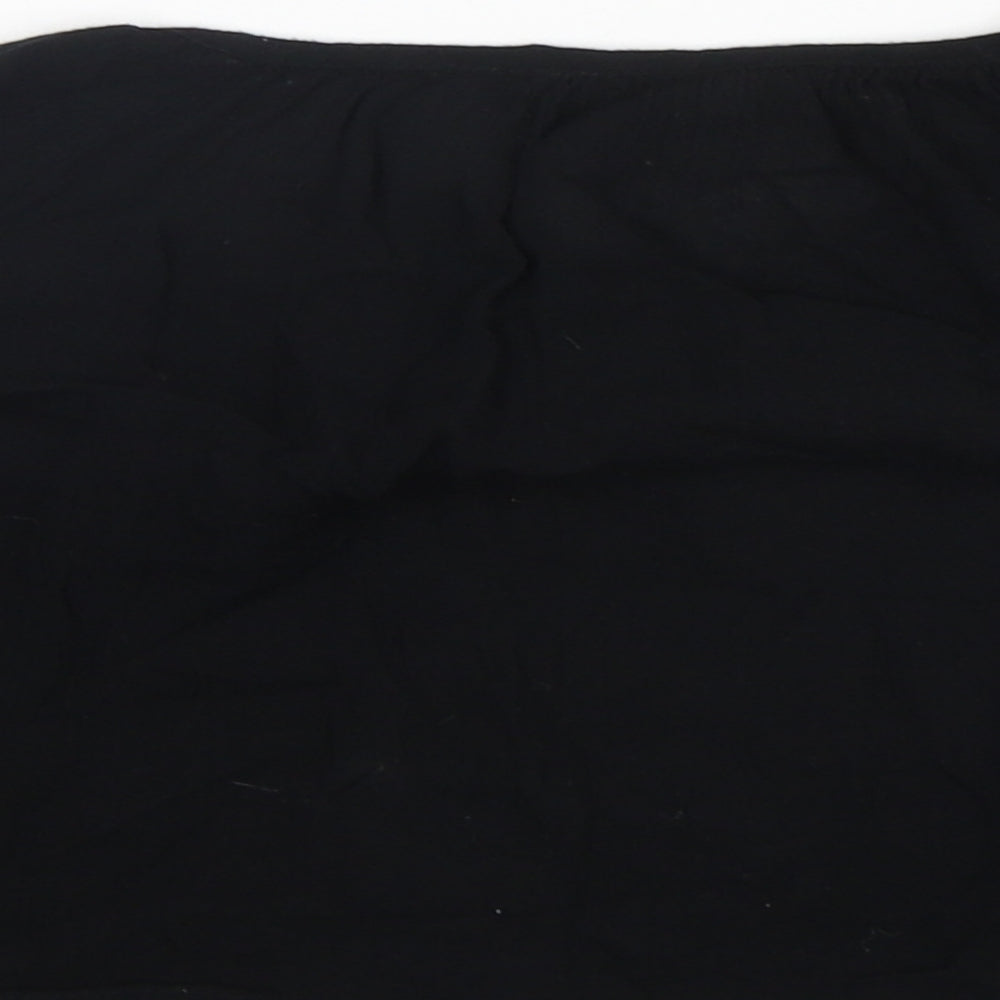 Miss E-vie Girls Black Viscose Basic Blouse Size 7 Years V-Neck