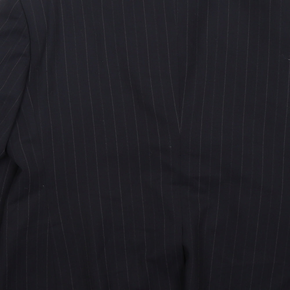 Remus Mens Blue Striped Wool Jacket Suit Jacket