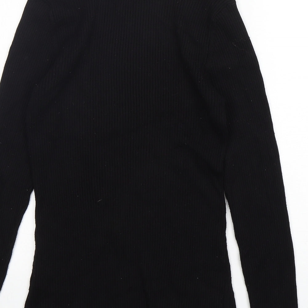 H&M Womens Black Mock Neck Viscose Pullover Jumper Size M