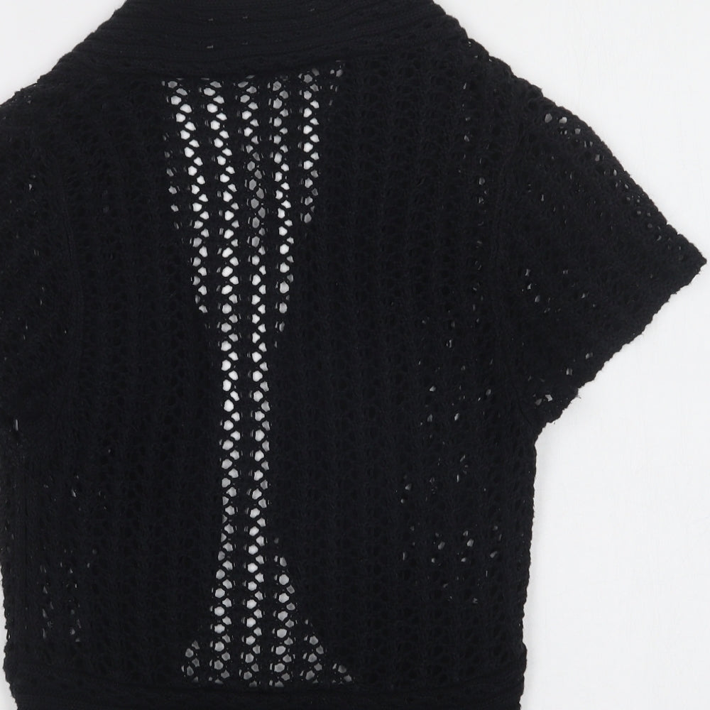 George Womens Black V-Neck Acrylic Shrug Jumper Size 10