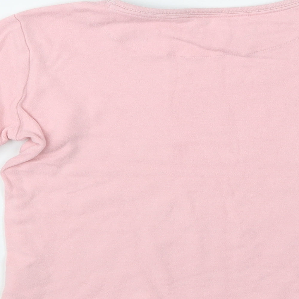 John Lewis Girls Pink Cotton Basic Blouse Size 9 Years Crew Neck