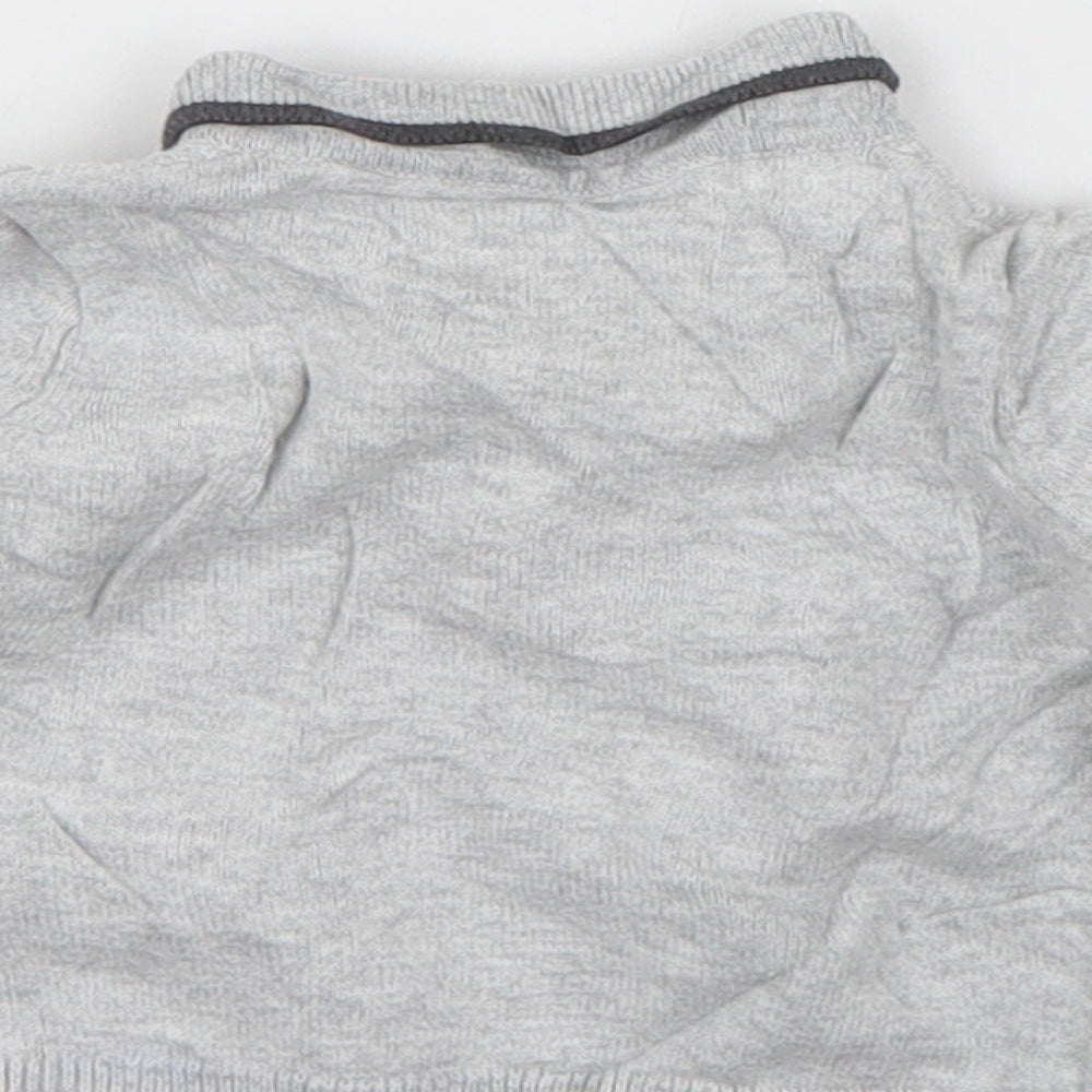 F&F Boys Grey Cotton Pullover Jumper Size 0-3 Months Pullover
