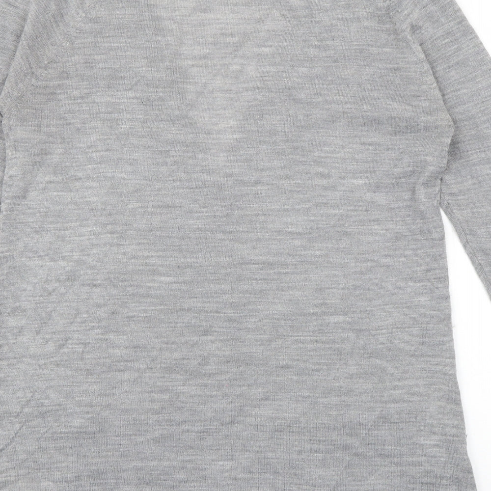 VERO MODA Womens Grey Round Neck Acrylic Cardigan Jumper Size S