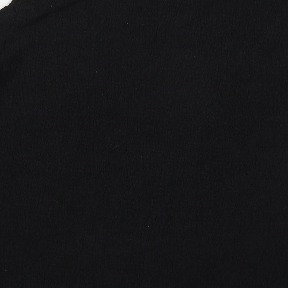 H&M Womens Black Polyester Basic T-Shirt Size M Round Neck