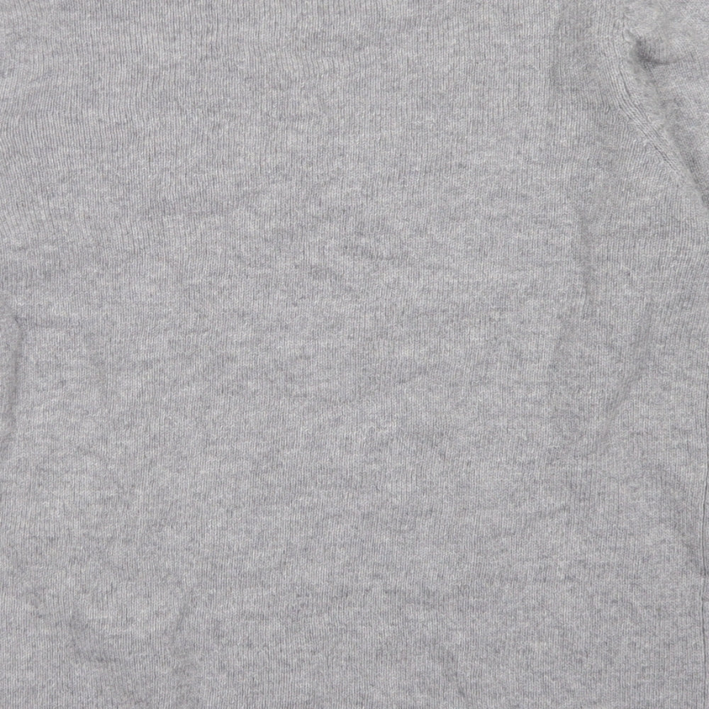 ISLE Womens Grey Crew Neck Nylon Pullover Jumper Size S