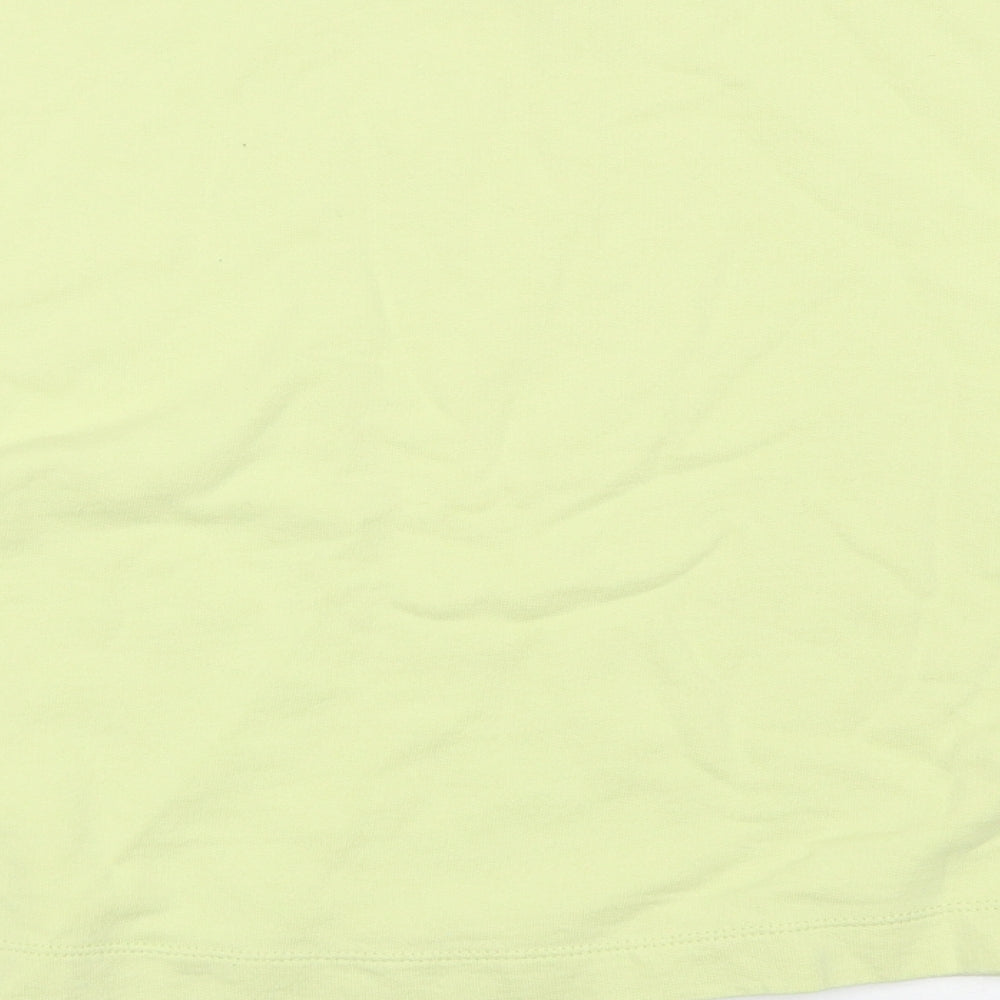 MNG Womens Yellow Cotton Pullover Sweatshirt Size L - Cropped