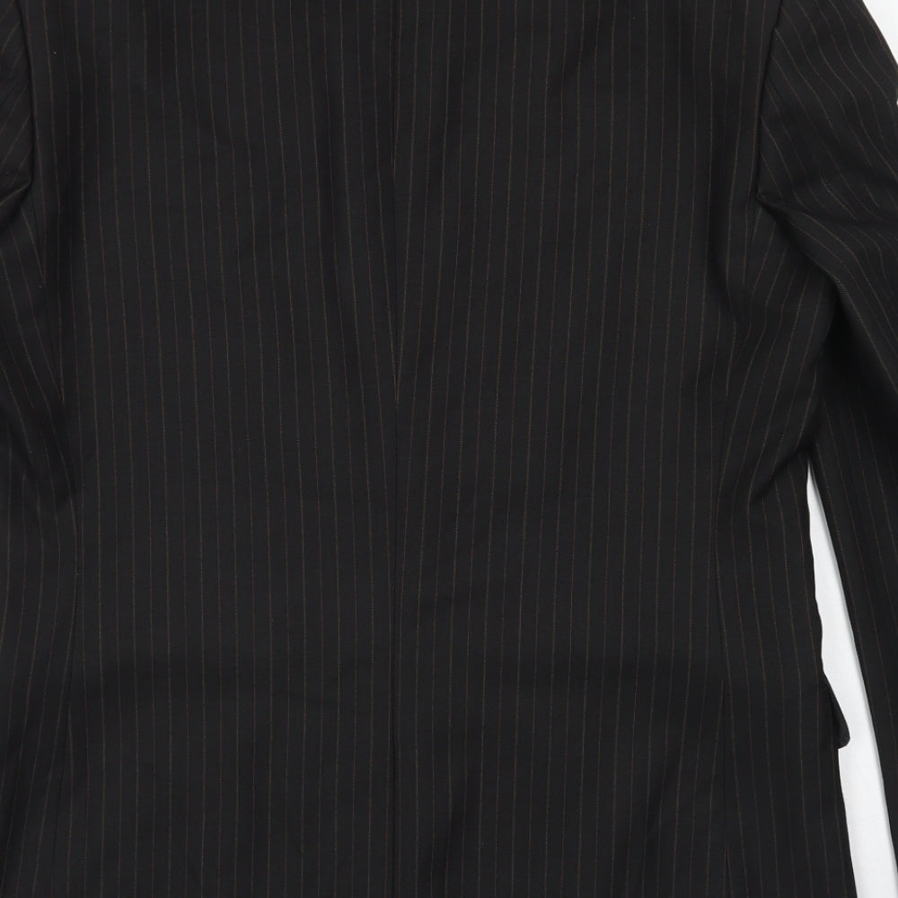 Limehaus Mens Black Striped Polyester Jacket Blazer Size 38